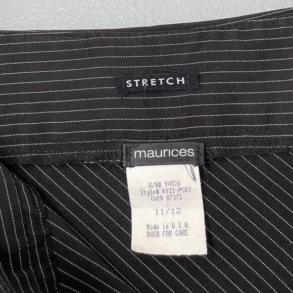 Vintage Y2K Asymmetrical Size 11 12 Black White Pinstripe Skirt Witchy Gothic - Picture 6 of 10